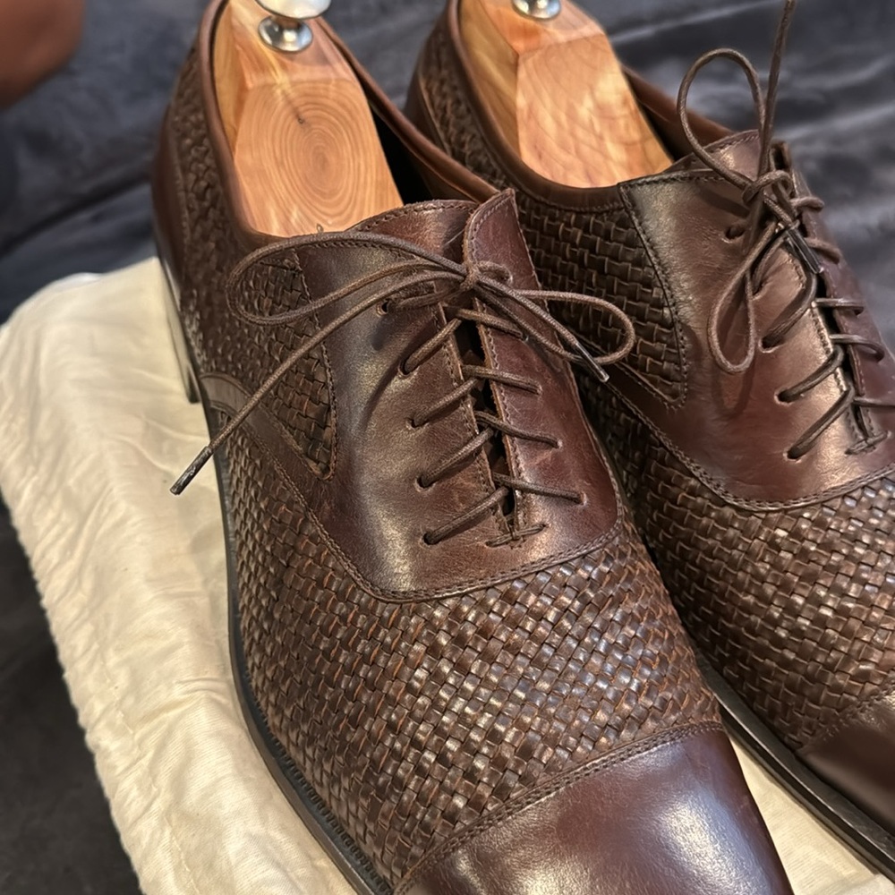 Size 13 Salvatore Ferragamo men’s  Lavorazione Originale brown lace up BROWN - Picture 7 of 9